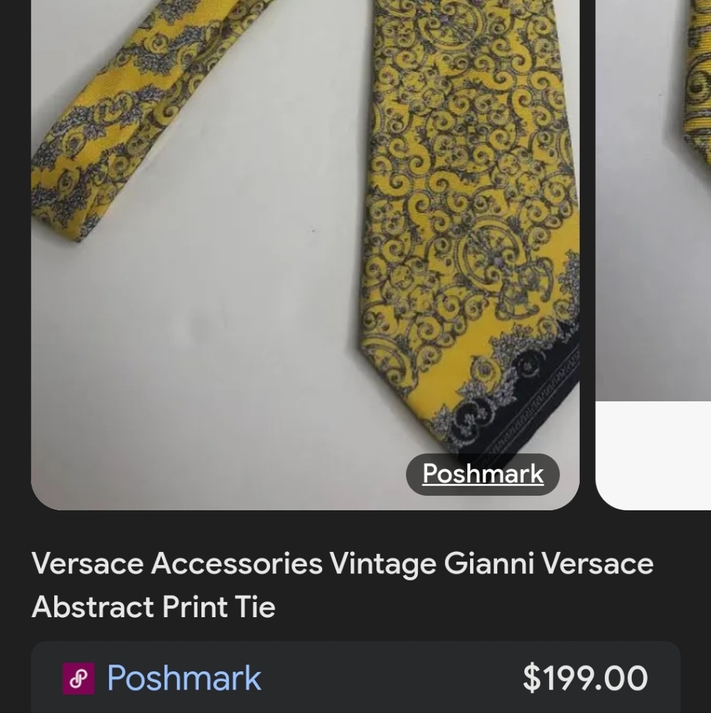 Versace Elegant Yellow Patterned Tie - image 6